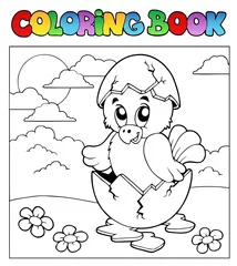 Photo sur Plexiglas Bricolage Livre de coloriage avec le thème de Pâques 3
