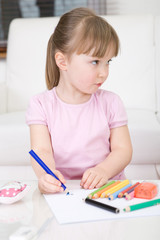 young girl drawing