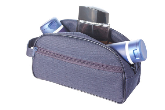 Travel Toiletries Bag With Man`s Cosmetics