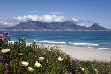 Uitzicht op Kaapstad en tafelberg Zuid-Afrika