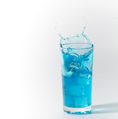 blue splash in glass