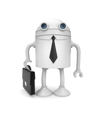 Obraz na płótnie Canvas Robot businessman. New technology in business metaphor