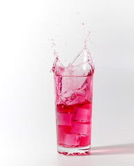 red splash in glass