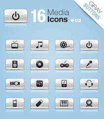 Gray Buttons - Media Icons 02