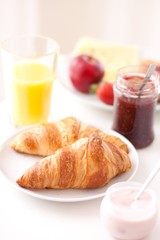 Breakfast with croissants