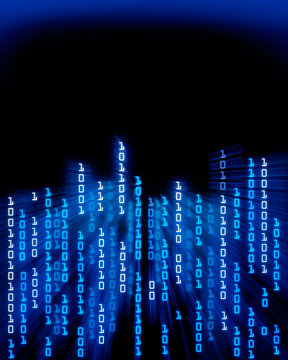 Binary code data flowing