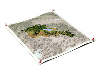 Armenia on unfolded map sheet.