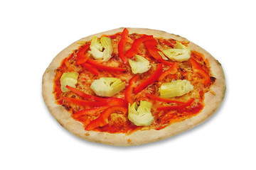 Pizza Paprika und Artischocken