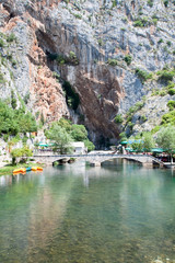 Panoramic view on  Blagaj Buna river