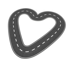 Infinite road in heart shape