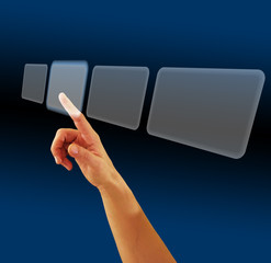 Hand browsing in virtual space using touch screen interface