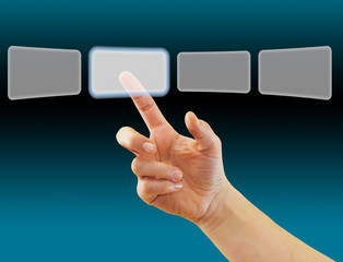 Hand browsing in virtual space using touch screen interface