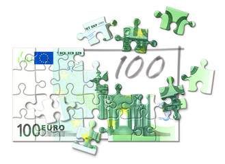 Euro-Puzzle Geld-Aufbau