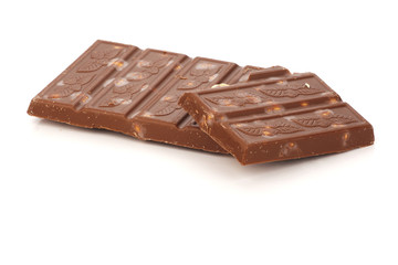 broken chocolate bar witg peanuts