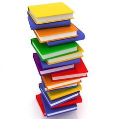 Obraz premium books stack isolated on white background