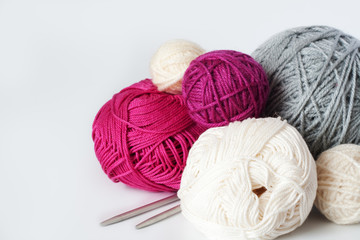 Fototapeta na wymiar Balls of yarn for knitting