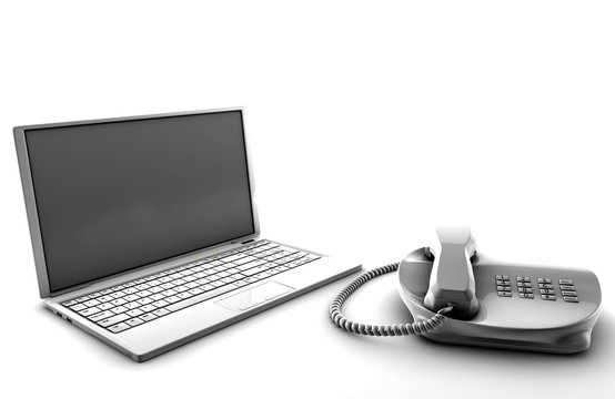 A bundle of telco services isolated on white