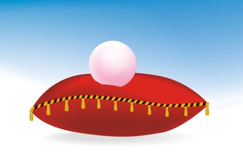 pink pearl on the pillow