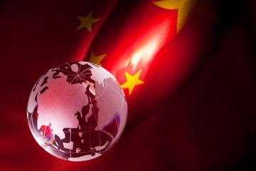 Globe and China Flag