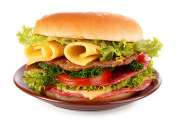 hamburger isolated on white