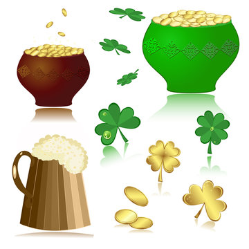 Beer, Pot, Gold, Clover