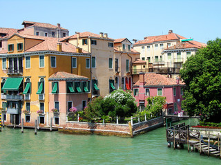 Beautiful buildings on Grand Canal in Venice