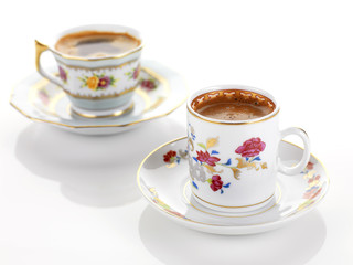 traditional coffee in a vintage set