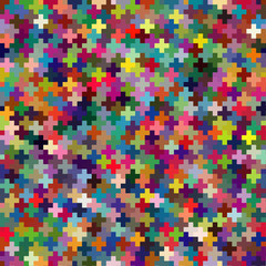 Seamless multicolor puzzle block background