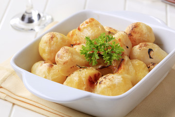 Cheese coated potatoes