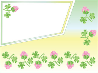 Background with flowers clovers