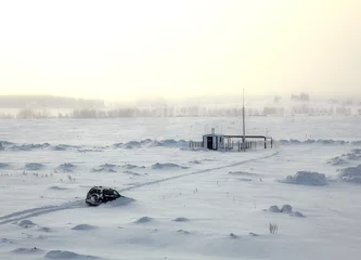 Gordijnen car  in snow © Victor zastol'skiy