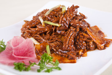 pork kidney and vegetable