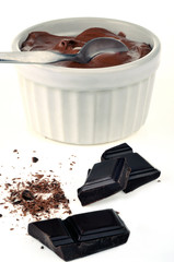 Les carrés et la mousse au chocolat