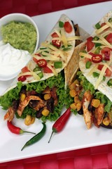 Mexican chicken burritos
