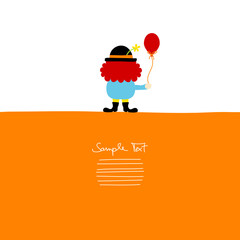 Clown Holding Balloon Orange