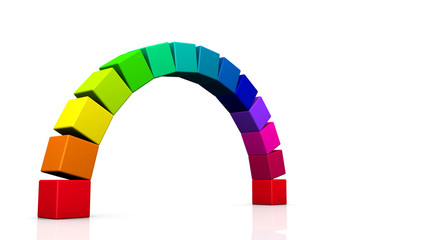 3D W&uuml;rfel - Regenbogen Tor 02