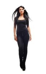 Fototapeta premium Young woman steps