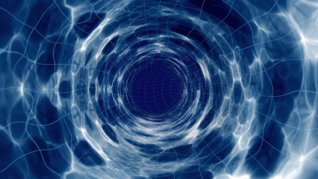 Space model of a wormhole tunnel as abstract illustration