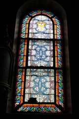 Poster Im Rahmen Glasfenster in der Kapelle der Kongregation des Heiligen Geistes in Paris © Atlantis