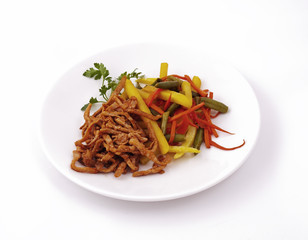 Meat with a mushrooms