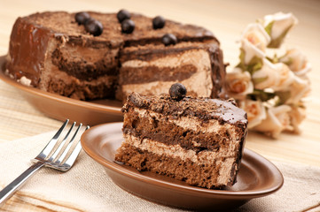 Homemade chocolate cake