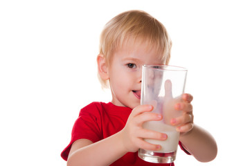 boy drinks milk