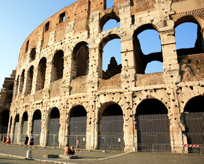 Fototapeta premium Fragment Of The Colosseum Wall. Rome, Italy