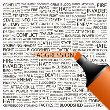 AGGRESSION. Highlighter over different association terms.