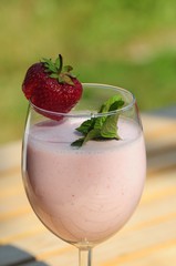 Milchshake mit Erdbeere