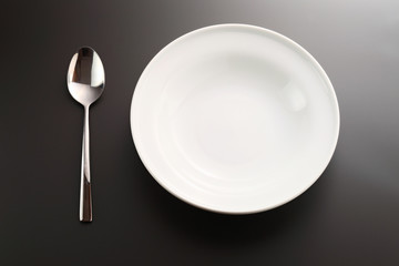 spoon and  plate