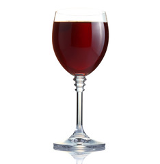 red wine in a glass isolated
