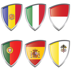 West 1 Europe Shield Flags