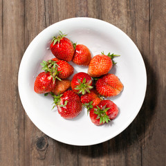 ripe strawberries on the plate