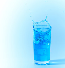 blue splash in glass